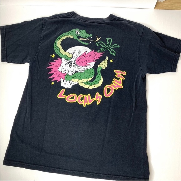 ALAB Snake Skull Locals Only Graphic Cotton T-shirt Men XL Black T Men’s Unisex - Picture 3 of 7